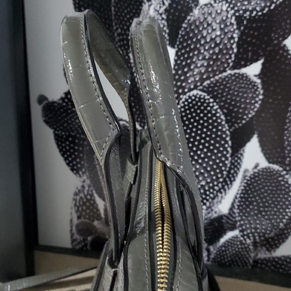 Kate Spade Gray Croc-Embossed Satchel with Gold Hardware  NWOT - Picture 7 of 14